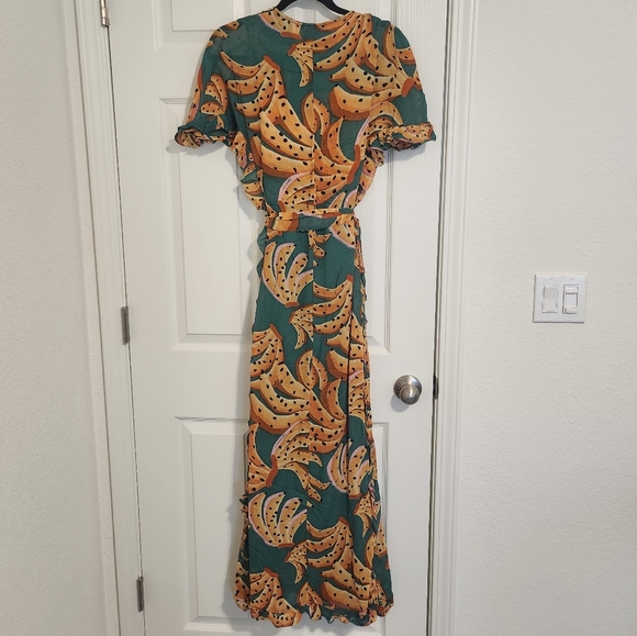 Farm Rio Green Bananas Wrap Dress - Picture 3 of 7